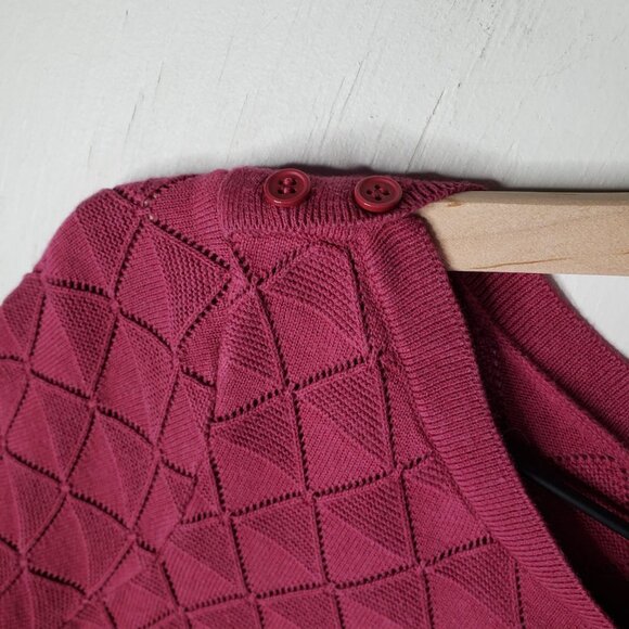 Modcloth Enhanced Experience Short Sleeve Textured Sweater S Mauve Top - Picture 3 of 8